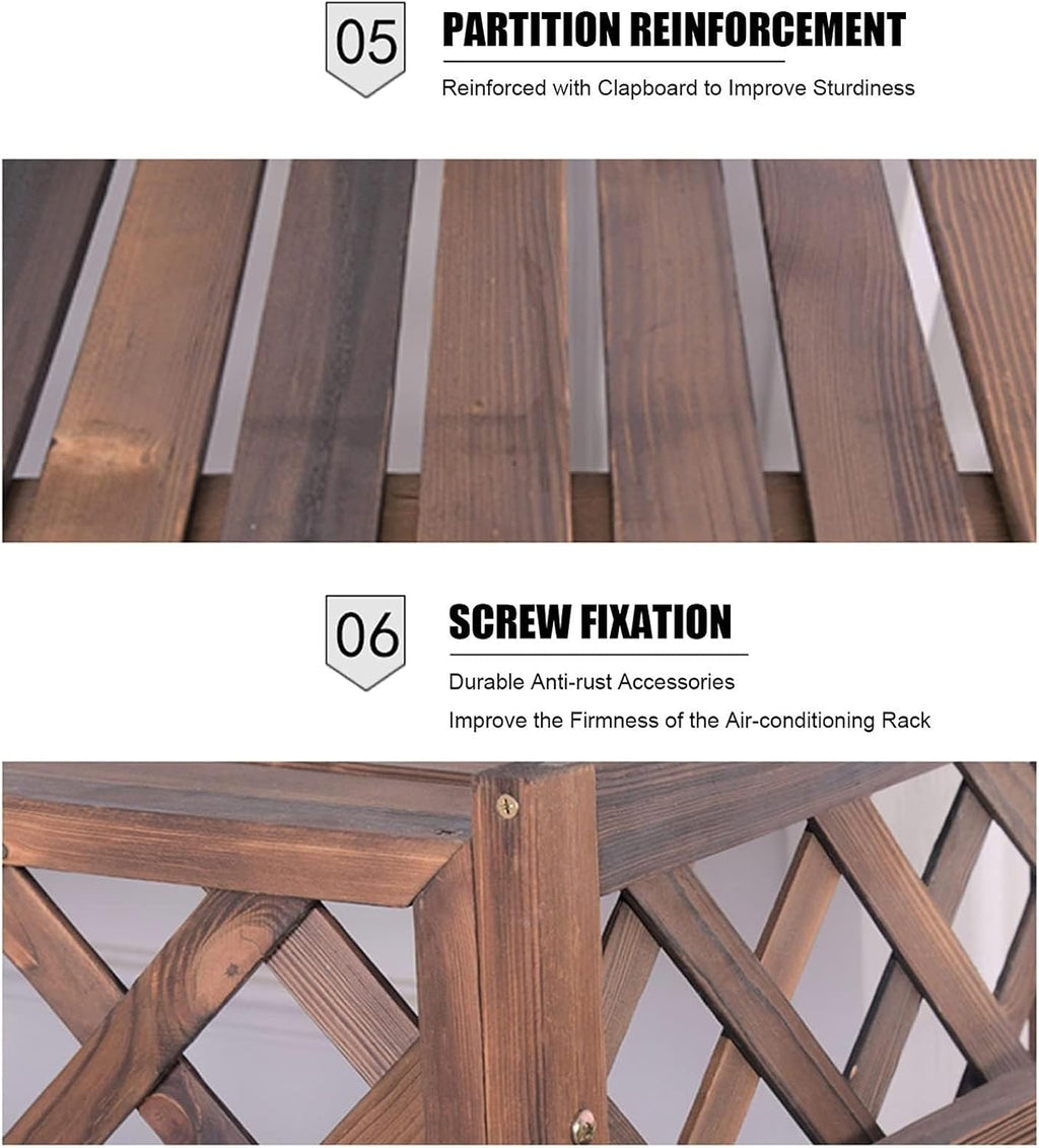 GENERIC Grille De Protection En Bois Massif Pour Climatiseur - 100 X 43 X 94 Cm