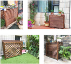 GENERIC Housse De Protection Imperméable En Bois Massif Pour Climatiseur - Clôture Extérieure - Support De Fleurs En Bois Et Grille De Persienne (L 110 X 50 X 85 Cm)