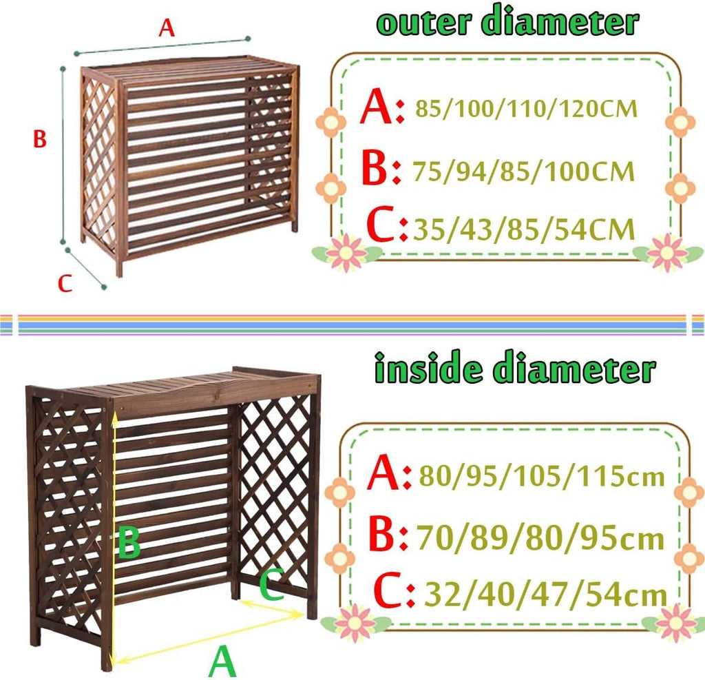 Housse De Climatiseur D'extérieur En Bois Massif Anti-corrosion élégante Pour Unités De Climatisation, Parfaite Pour Le Rangement Et La Protection Des Plantes