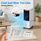 GENERIC Refroidisseur D'air évaporatif Portable, Réservoir Amovible De 12L Et Boîtes à Glace Pour Le Refroidissement Instantané.Smart 7.5H Timer Avec Télécommande.Le Filtre Anti-Pousse Assure Un Débit D'air P