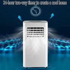 GENERIC Climatiseur Portable 8000 BTU AC Avec Ventilateur Frais, Minuterie 24 H, Kit De Fenêtre, 2 Vitesses, Oscillation à 120°, Couvre 300 M²