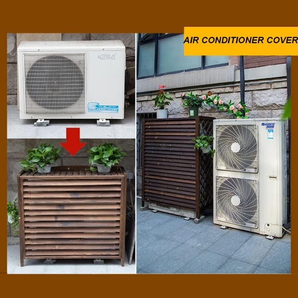 GENERIC Grille De Protection En Bois Massif Pour Climatiseur - 100 X 43 X 94 Cm