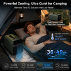  Climatiseur Portable 4500/5100 Btu, Silencieux, Avec Télécommande, 10㎡ /108 Sq.ft,pour Tente, Camping-Car, Fourgon Aménagé, Intérieur Et Extérieur. Faible Consommation 220VAC