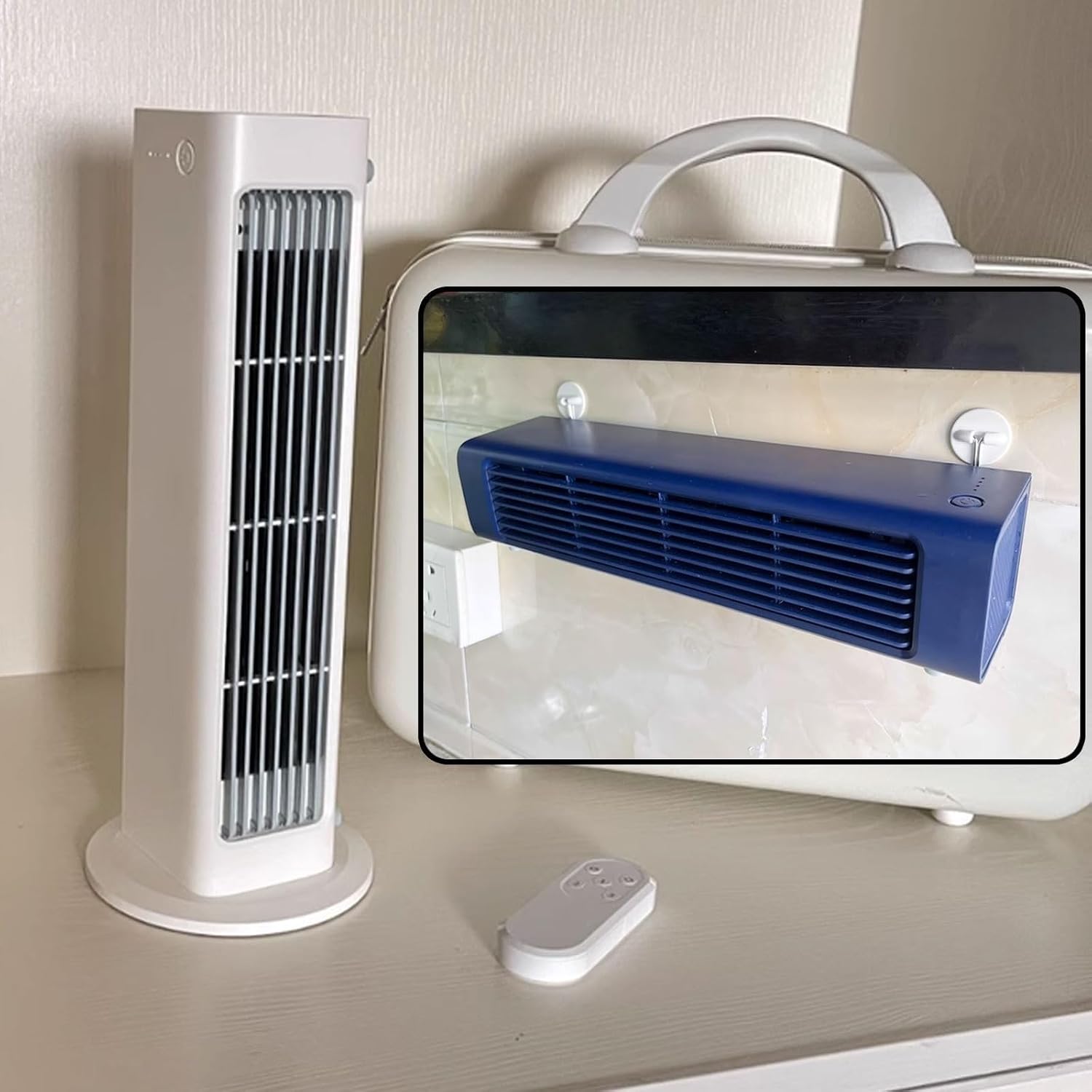  Ventilateur Portable Sans Lame, Télécommande Sans Fil, 3 Vitesses, Pas D'installation, Refroidissement Silencieux Pour Le Dortoir De Bureau De Chambre