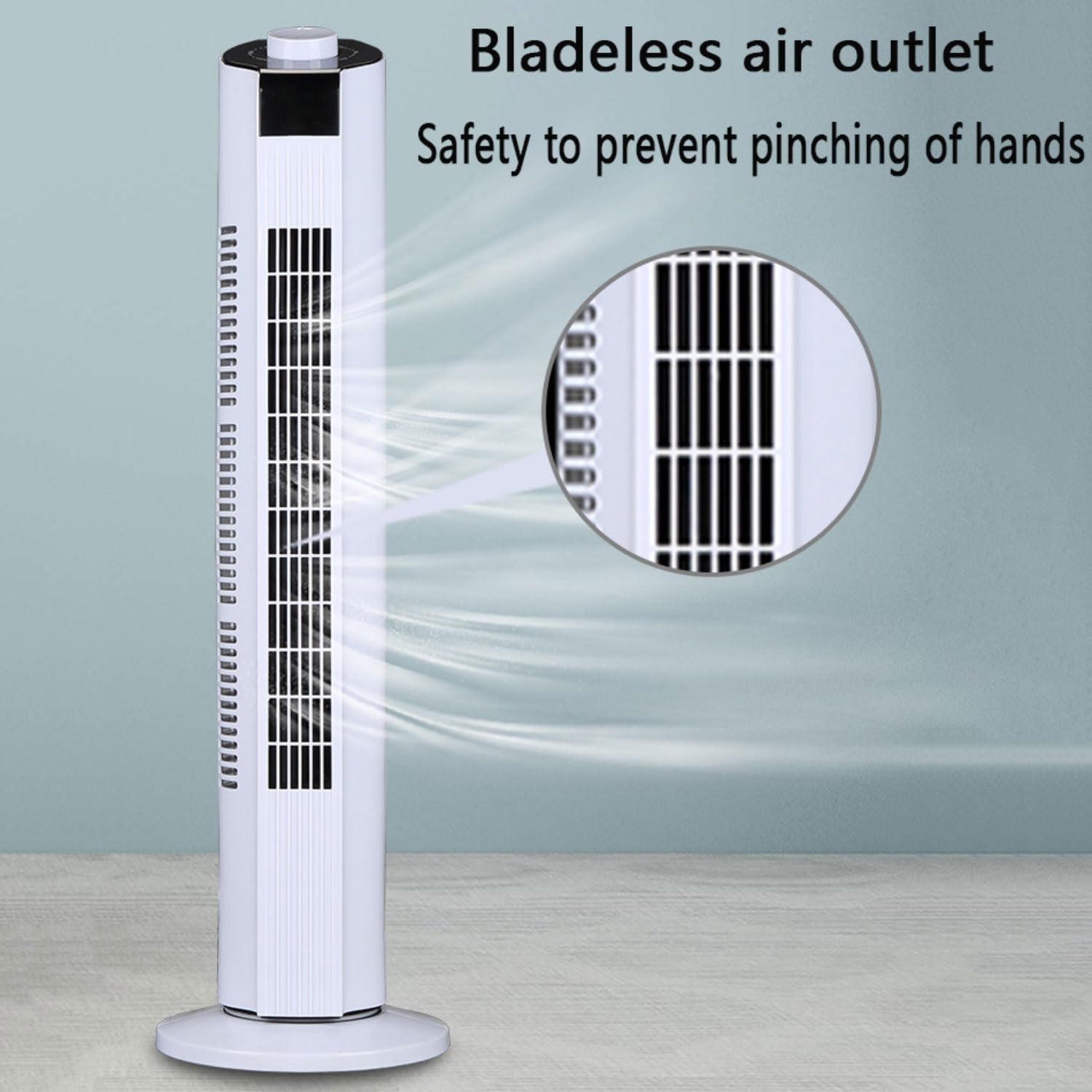 GENERIC Ventilateur De Tour Ultra Silencieux, Circulateur D'air Portable Avec Télécommande, 3 Vitesses, 60 Oscillation, 12H Minuterie.Conception D'économie D'espace Pour La Chambre à Coucher, Bureau, Usage Do