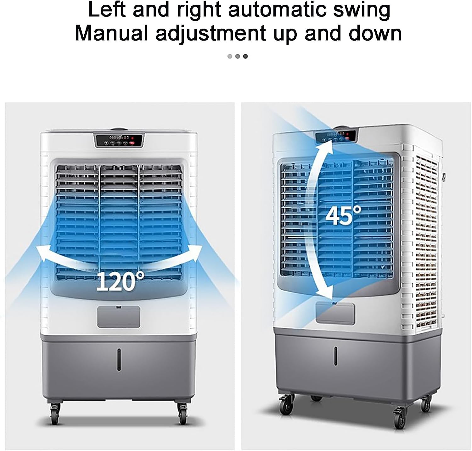 GENERIC Refroidisseur D'air évaporatif à 3 Vitesses, Ventilateur D'oscillation à 120 ° Avec Réservoir 55L, Unité De Refroidissement Portable Silencieuse Pour L'utilisation De Bureau à Domicile, énergétique Av