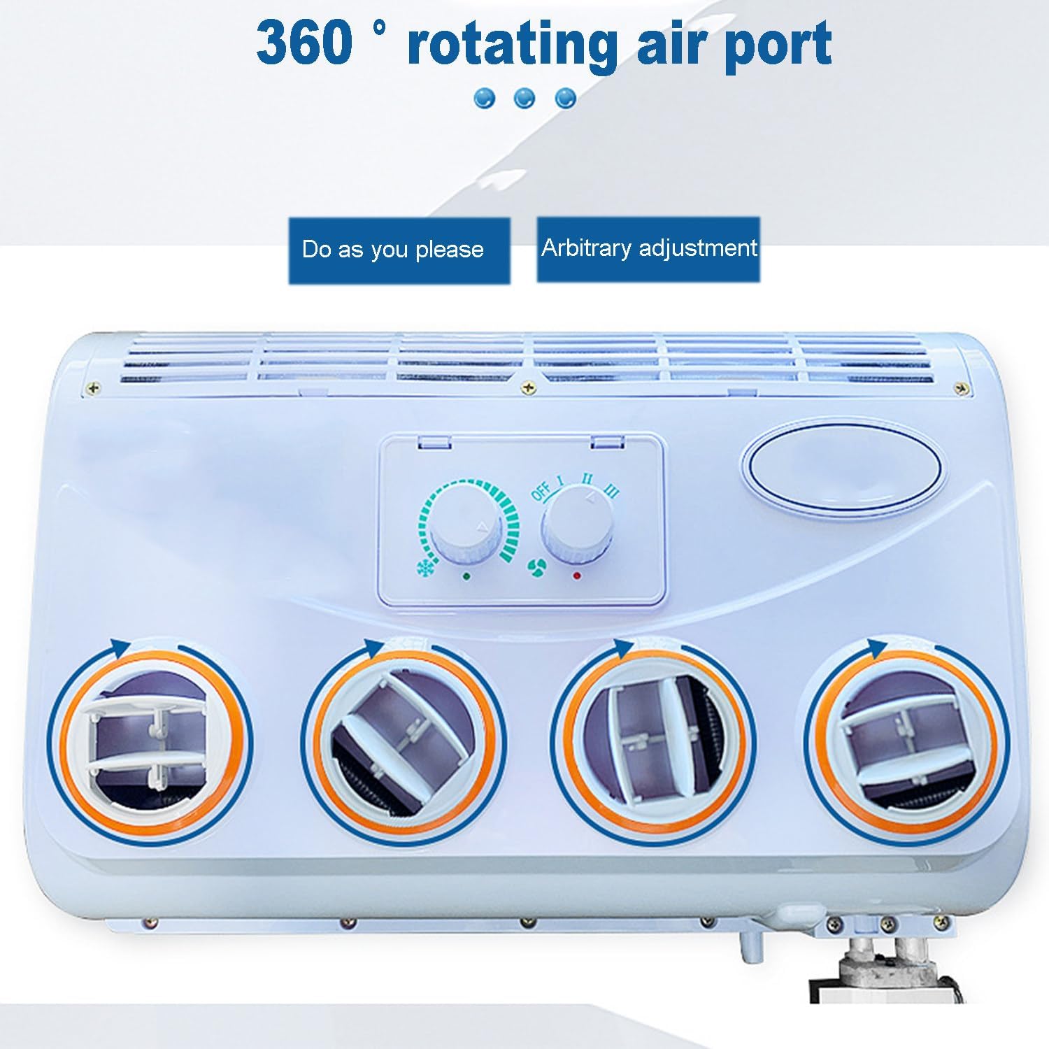  Refroidisseur D'intérieur Portable à Air 12V RV RV AC, 390CFM à Haut Débit D'air Avec Ventilation Double Latérale, Moteur 80W à Faible Bruit Pour La Caravane De Camping-car, Système De Refroidissement