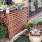 GENERIC Housse De Protection Imperméable En Bois Massif Pour Climatiseur - Clôture Extérieure - Support De Fleurs En Bois Et Grille De Persienne (L 110 X 50 X 85 Cm)