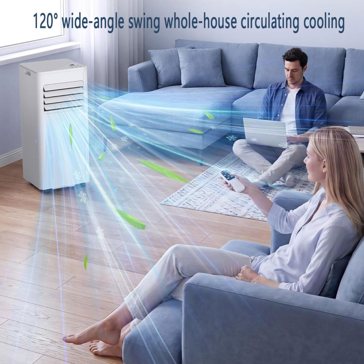 GENERIC Climatiseur Portable Pour Pièces Jusqu'à 30 M², Unité AC Silencieuse Avec Télécommande, écran LED, Minuterie 24 Heures, Mode Veille, Kit De Fenêtre Pour Chambre à Coucher Ou Bureau