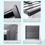 GENERIC Écran De Clôture Pour Climatiseur Extérieur – Volets En Alliage D'aluminium Anti-corrosion Et Support De Plantes Pour Unité Extérieure Noir Taille 2-3P (L1)