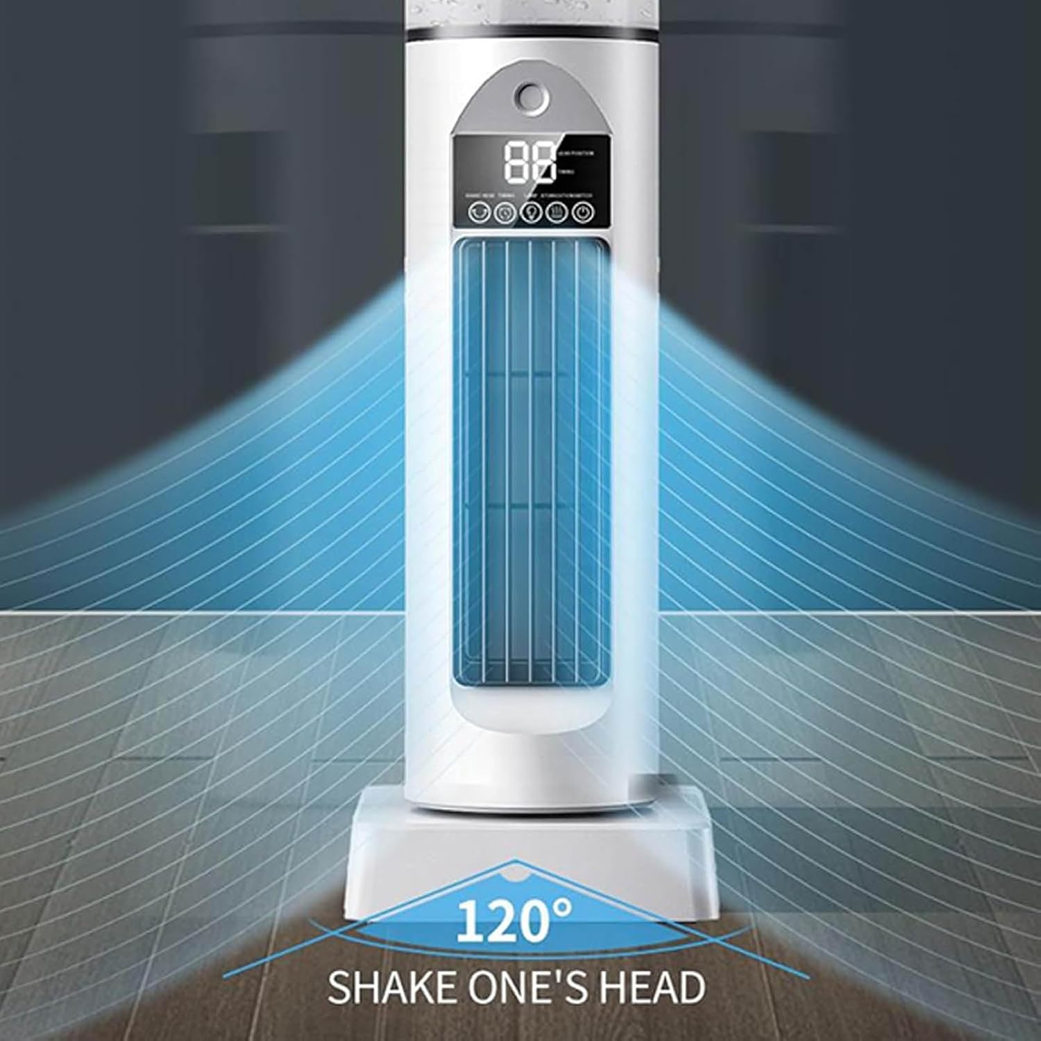 GENERIC Ventilateur De Refroidissement à Air Oscillant Avec Télécommande, Silencieux, 6 Vitesses, Minuterie 6 H, Refroidissement Du Réservoir D'eau Pour La Maison, Le Bureau, L'intérieur Du Garage