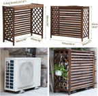  Clôture Extérieure En Bois Massif Pour Climatiseur - Séparateur D'espace - Grille De Protection Pour Unités AC Et Pompes à Chaleur - Élégant Et Polyvalent.