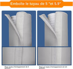  Housse Pour Tuyau De Climatiseur Portable, Housse Isolante 3 Sangles | Bande Calorifuge Pour Tuyau Climatiseur Ajustables Pour Tuyaux D'échappement De 5" 5,9" De Diamètre, Hiver Intérieur Garage