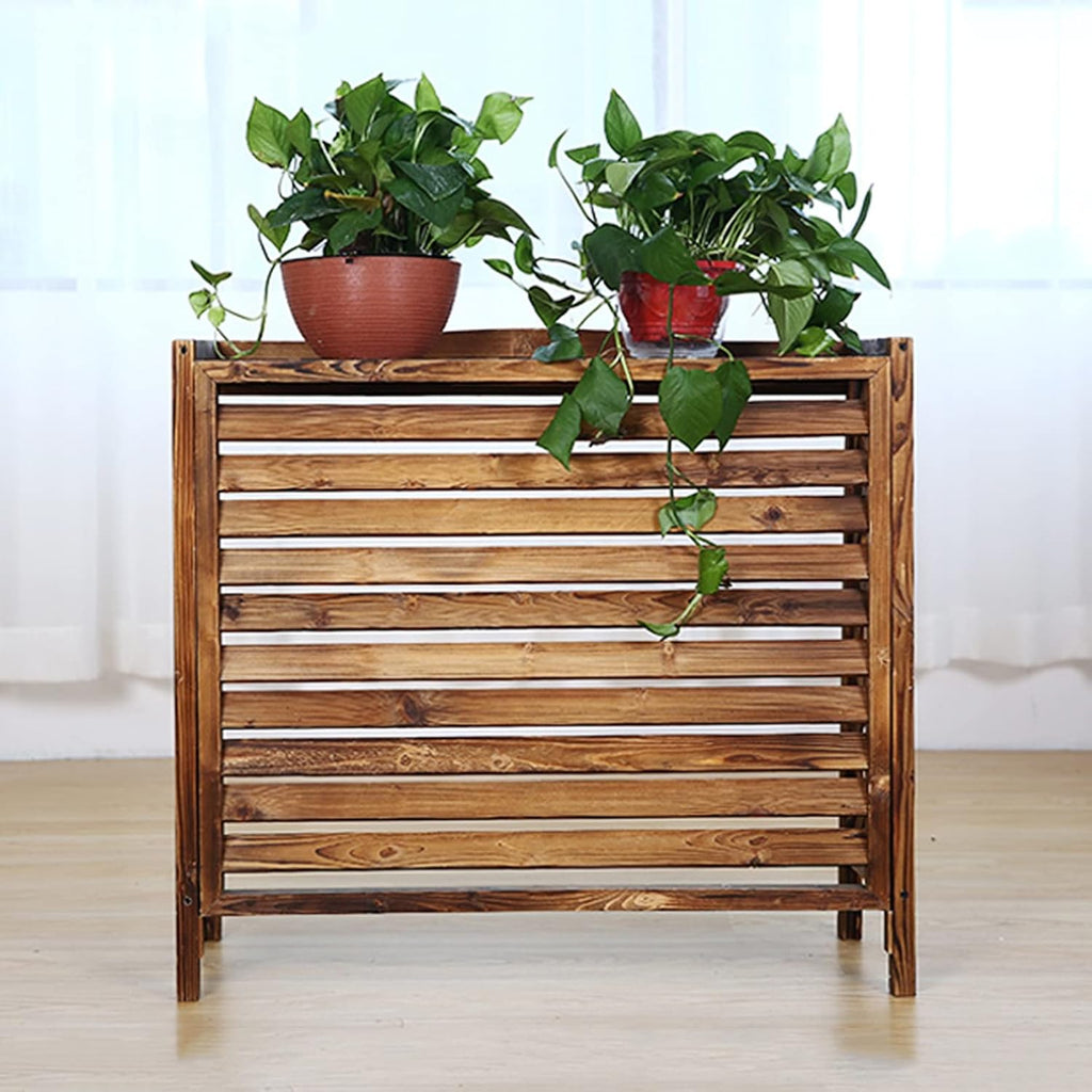  Clôture Extérieure En Bois Massif Pour Climatiseur - Séparateur D'espace - Grille De Protection Pour Unités AC Et Pompes à Chaleur - Élégant Et Polyvalent.