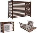  Housse De Climatiseur En Bois Avec Support Décoratif Pour Fleurs – Protection élégante Pour Unité Extérieure Et Grille De Protection Pour Climatiseurs Et Pompes à Chaleur