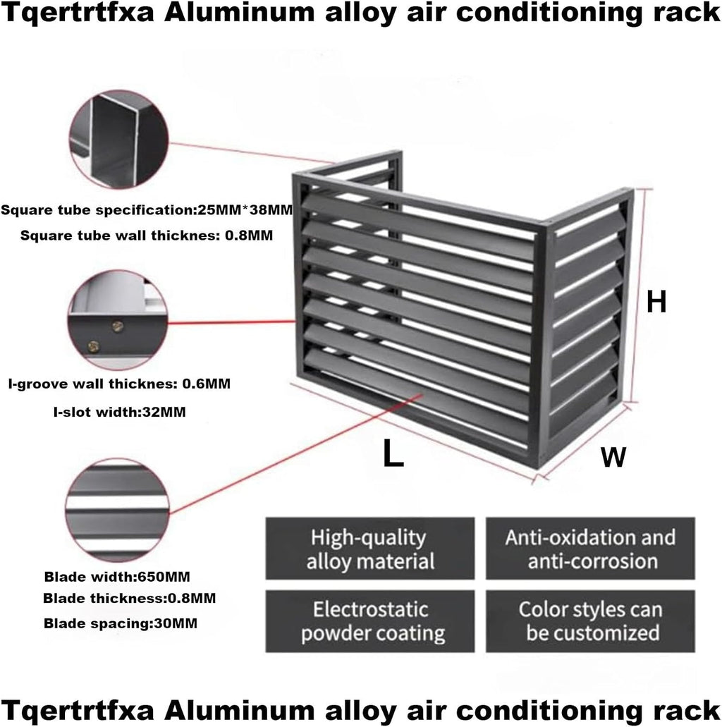  Housse De Protection En Aluminium Pour Climatiseurs Mini Unités Séparées – Protection Extérieure Résistante Aux Intempéries – Clôture élégante Pour Intérieur/extérieur (blanc)