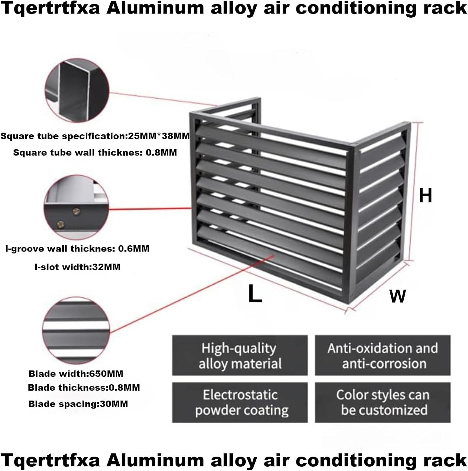 GENERIC Housse De Protection En Aluminium Pour Climatiseur Extérieur, Clôture élégante Pour Climatiseur, Design Résistant Aux Intempéries, Utilisation Intérieur/extérieur (persiennes Blanches)