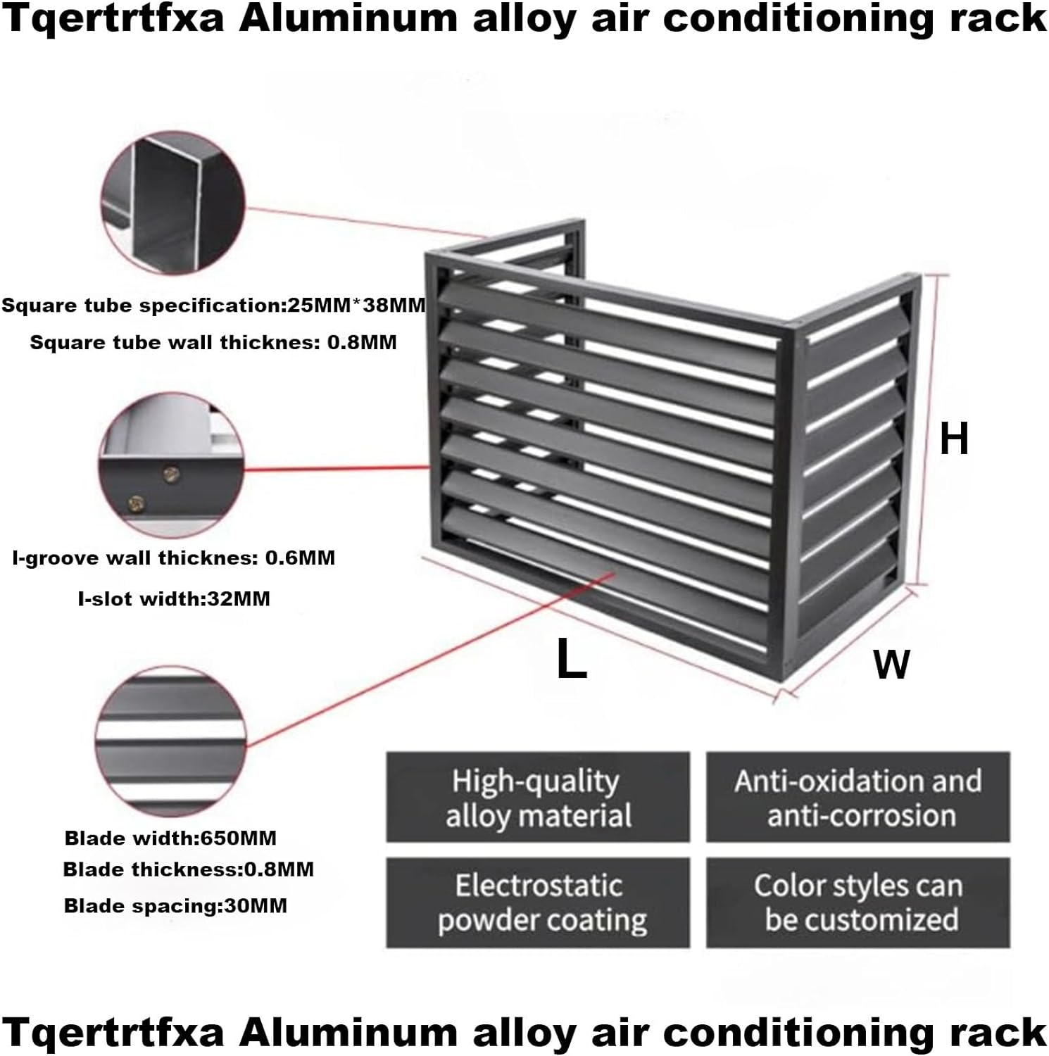GENERIC Housse En Aluminium Pour Climatiseur – Protection Pour Pompe à Chaleur Extérieure Et Intérieure – Clôture Grise élégante Pour Dissimulation – Matériau Extérieur Résistant Aux Intempéries
