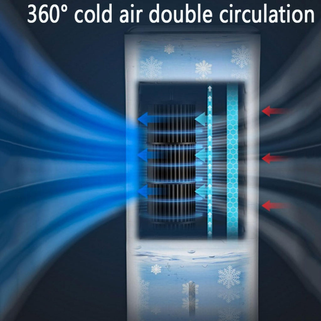 GENERIC Climatiseur Portable 4 En 1 Avec Réservoir 7L, Refroidisseur évaporatif Et Appareil De Chauffage Pour Les Chambres.Fonctionnalités Télécommande, Ventilateur Oscillant, Mode Veille Silencieux Et Concep