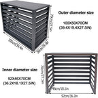  Housse De Climatisation Extérieure Résistante Aux Intempéries Avec Grilles En Aluminium – Élégante Housse De Protection Pour Climatiseur, Clôture D'intimité, Boîtier De Poubelle, Accessoires
