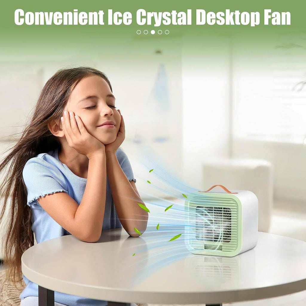  Ventilateur De Climatiseur Portable, 3 Vitesses Rechargeable, Ventilateur De Bureau Pour La Maison, L'extérieur, L'intérieur, Le Camping, La Pêche, Idéal Pour Le Salon, Le Pique-nique, La Voiture, Le