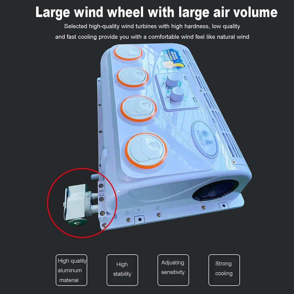  Refroidisseur D'intérieur Portable à Air 12V RV RV AC, 390CFM à Haut Débit D'air Avec Ventilation Double Latérale, Moteur 80W à Faible Bruit Pour La Caravane De Camping-car, Système De Refroidissement