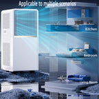  Climatiseur Portable Pour Grande Pièce, Unité Intelligente Avec Kit De Télécommande Et De Fenêtre, Refroidissement Rapide Et Déshumidificateur, Mode De Sommeil Silencieux, Oscillation 120 °