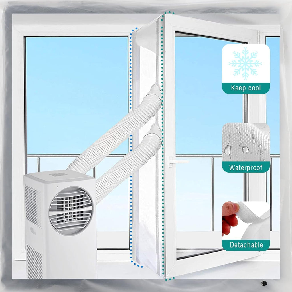  Joint De Fenêtre Pour Climatiseur Mobile, Joint De Fenêtre Pour Climatiseurs Mobiles Avec Fermeture à Glissière Et Fermeture à Adhésive (400 Cm)