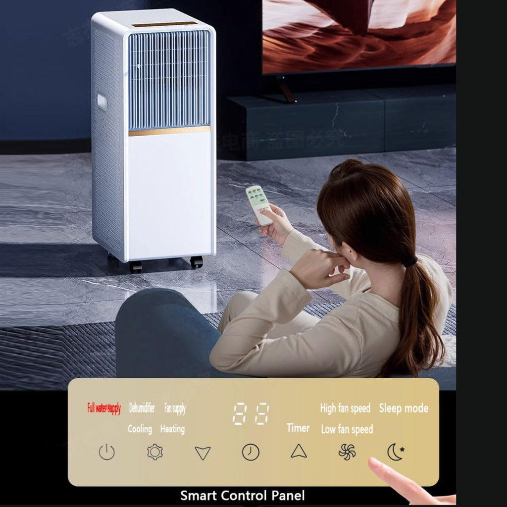  Climatiseur Portable Pour Grande Pièce, Unité Intelligente Avec Kit De Télécommande Et De Fenêtre, Refroidissement Rapide Et Déshumidificateur, Mode De Sommeil Silencieux, Oscillation 120 °