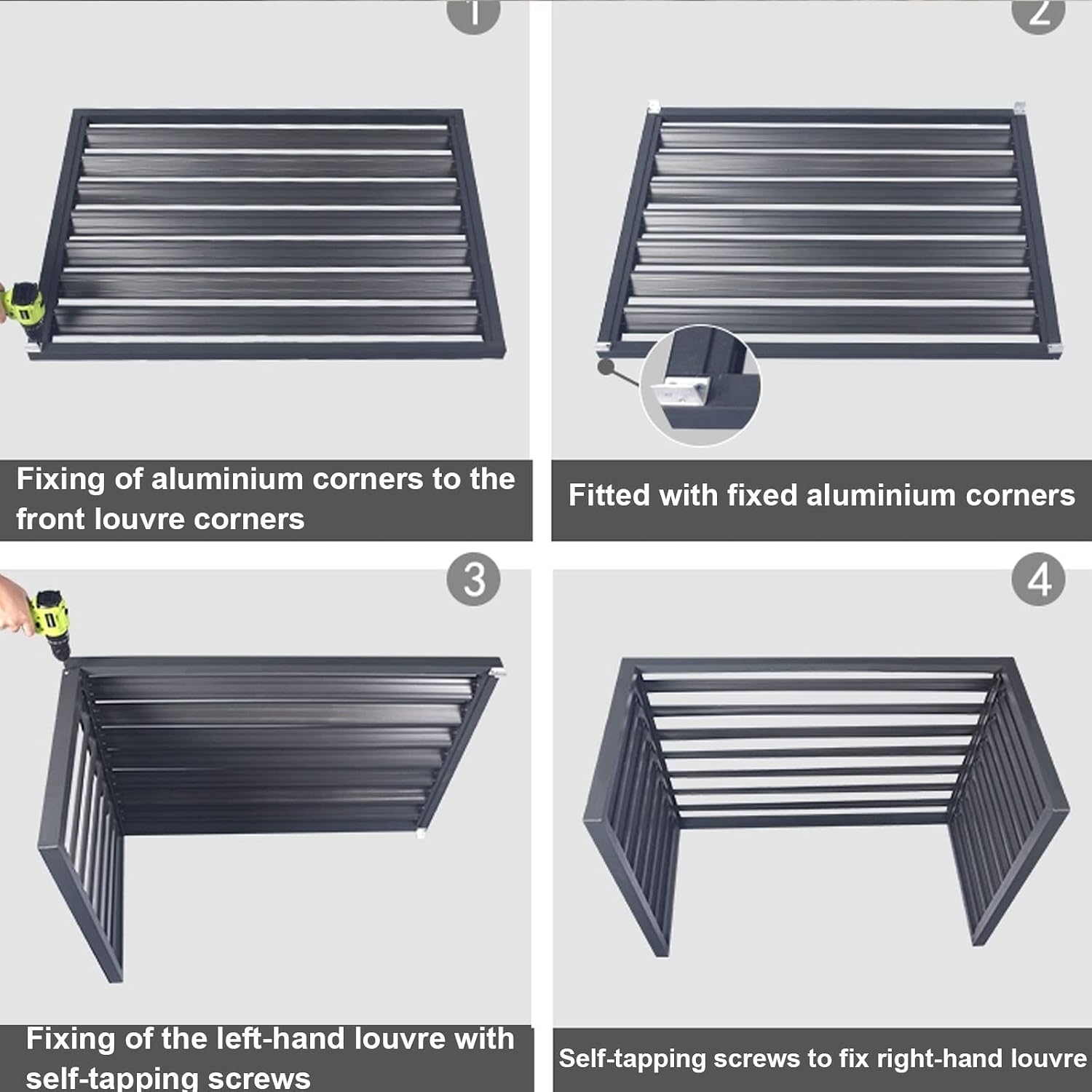 GENERIC Housse De Protection Pour Climatiseur Extérieur En Aluminium Résistant Aux Intempéries - Design De Clôture Pour Unités Extérieures Et Housse élégante Pour Climatiseur