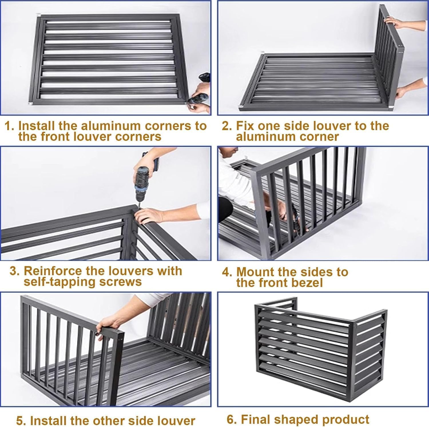 GENERIC Housse De Protection En Aluminium Pour Climatiseur Extérieur, Protection De Pompe à Chaleur Pour Unités Divisées, Réduction Du Bruit, Support Polyvalent Pour Plantes, Protection Extérieure Résistante