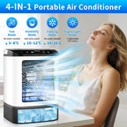 GENERIC Mini Climatiseur Portable, Refroidisseur D'air Personnel Avec Vitesses, Modes Brume, Réservoir D'eau, Boîte à Glace, Petit Climatiseur Rechargeable Pour Chambre, Bureau Et Voyage