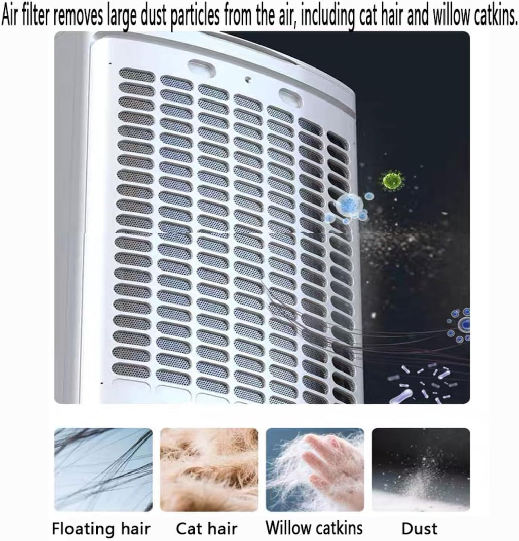 GENERIC Refroidisseur D'air évaporatif Portable Avec Réservoir D'eau 12L Et 2 Packs De Glace 60W Efficace énergétique 3 Vitesses 90° Oscillation 35dB Unité De Refroidissement De Ventilateur D'économie D'espac