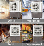GENERIC Refroidisseur D'air Par évaporation Avec Ventilateur, Réservoir D'eau De 30 L, 3 Vitesses, Oscillation à 120°, 2 Blocs De Glace, Climatiseur Portable Pour Garage, Terrasse, Jardin Ou Usine.