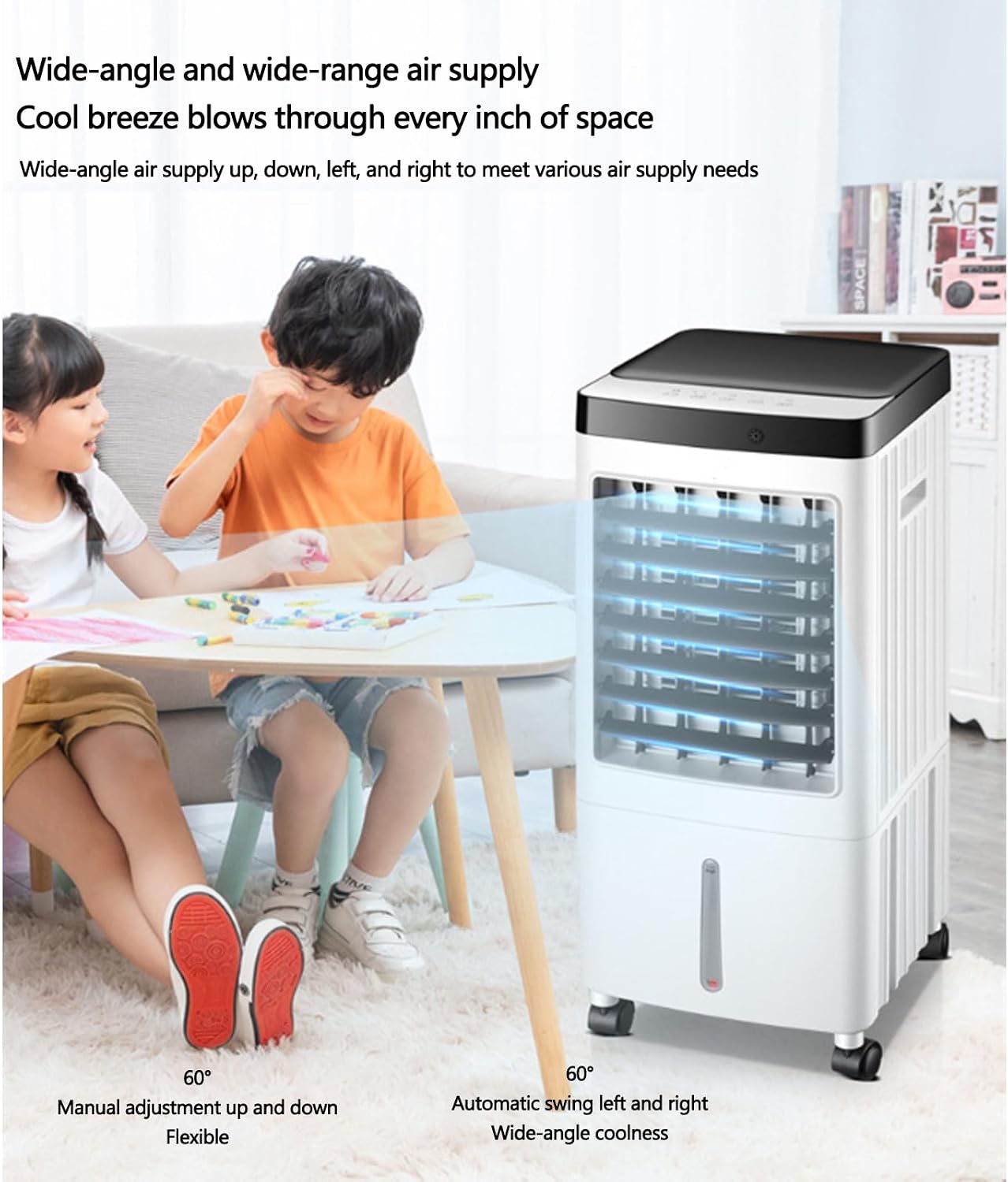 GENERIC Climatiseur Portable/petit Rafraîchisseur D'air : 3 Vitesses Réglables, Minuterie 7 H, Facile à Déplacer (pour Chambres, Bureaux, Etc.)