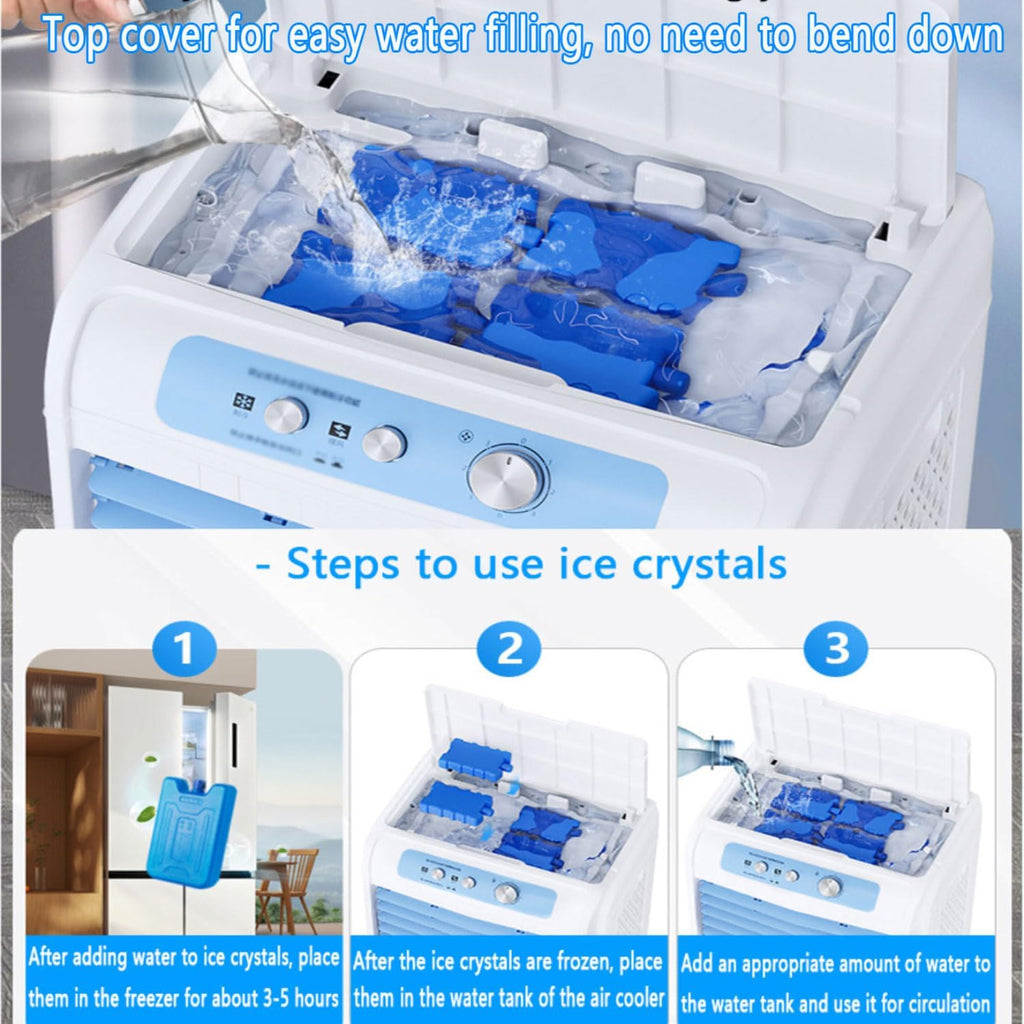 GENERIC Climatiseur évaporatif Portable, 3 Vitesses, Oscillation à 120°, Grand Réservoir D'eau, Télécommande, Ventilateur De Refroidissement à Faible Bruit Pour Intérieur/extérieur