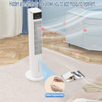  Refroidisseur D'air Colonne Refroidisseur Humidificateur Et Ventilateur Climatiseur Mobile Portable Avec Capacité De 4.5L 3 Vitesses Oscillation Automatique à 80º Roues Multidirectionnelles Blanc