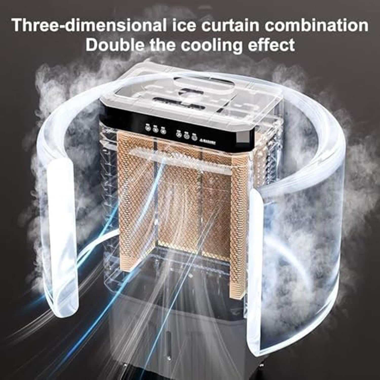  Ventilateur Rafraîchisseur D'air Par évaporation, Portable, à 3 Vitesses Et Avec Compartiment à Glace, Réservoir D'eau De 40/45/50 L, Idéal Pour Les Grandes Pièces Et Une Utilisation En Extérieur.