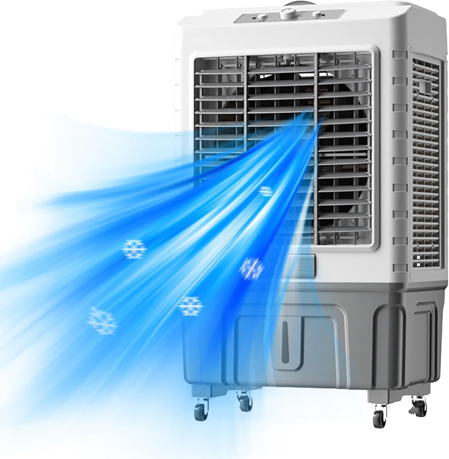 GENERIC Refroidisseur D'air évaporatif à 3 Vitesses, Ventilateur D'oscillation à 120 ° Avec Réservoir 55L, Unité De Refroidissement Portable Silencieuse Pour L'utilisation De Bureau à Domicile, énergétique Av