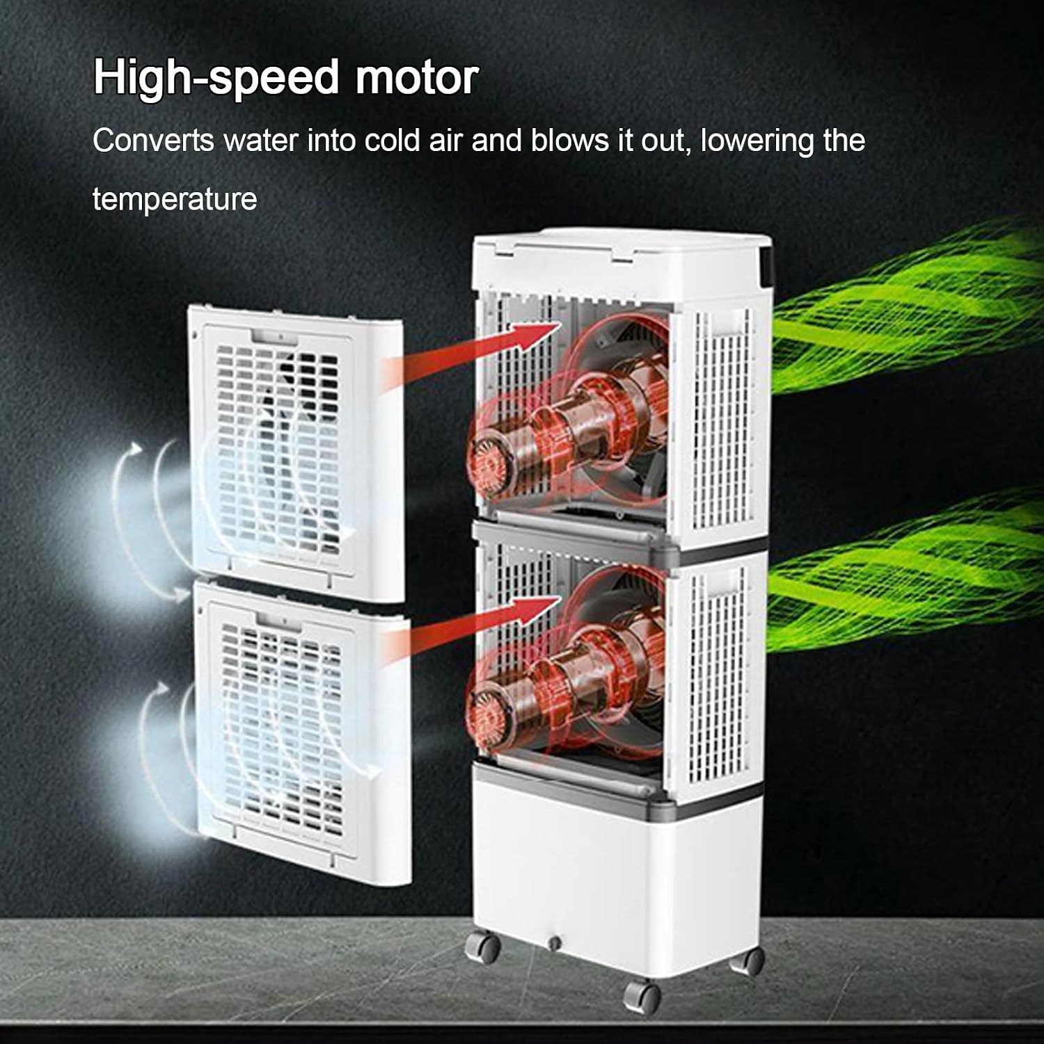  Refroidisseur D'air Par évaporation, Réservoir De 14 L, 3 Vitesses, Oscillation Automatique, Minuterie 12 H, Télécommande, Rafraîchisseur D'air Portable Pour La Maison