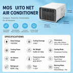  Climatiseur Mobile 2700 BTU, 280 W Basse Consommation | Vrai Compresseur Sans Eau Ni Glace, Refroidissement Rapide, Bruit 45 DB Et Format Compact Pour Dortoir, Bureau Et Caravane