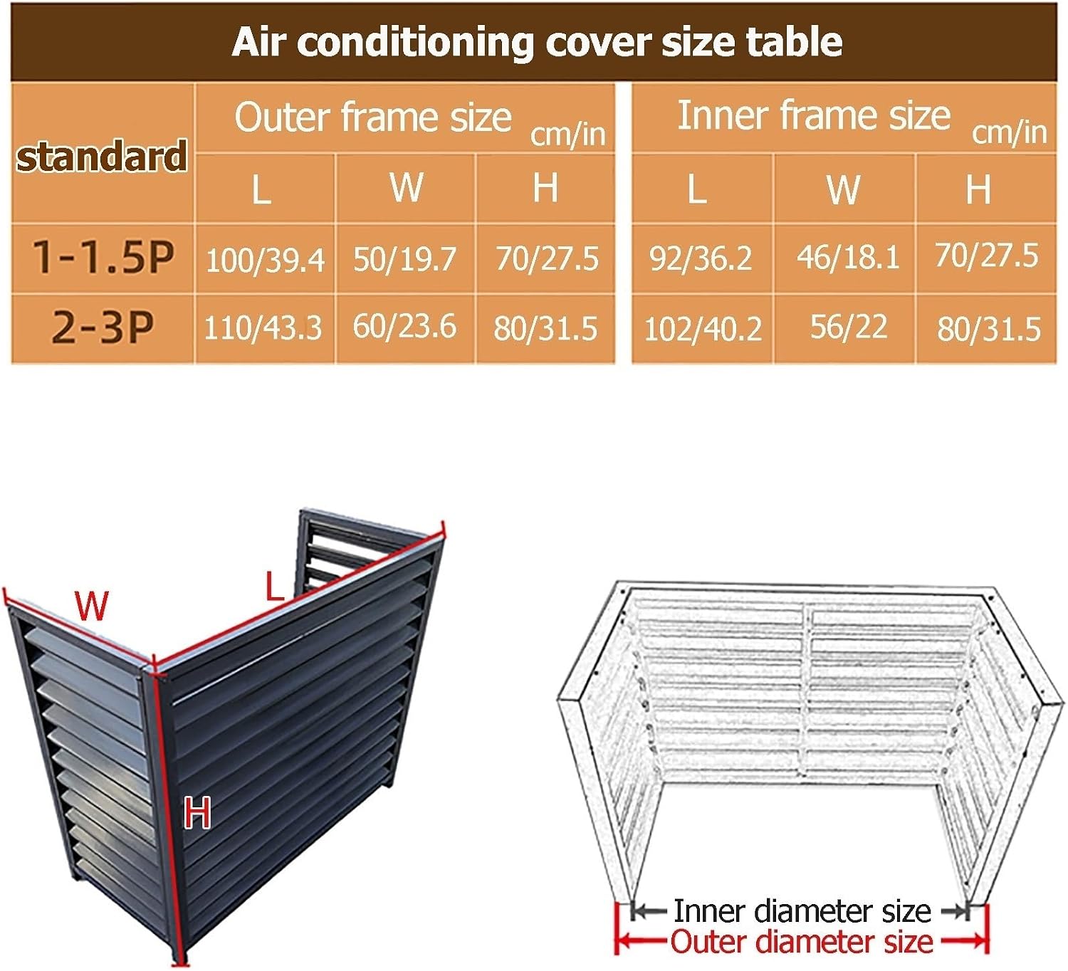GENERIC Housse De Protection Pour Climatiseur Extérieur Et Clôture D'intimité Décorative Pour Plantes, étagère De Rangement, Grilles De Protection (marron, 100 X 50 X 70 Cm)