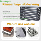  Housse Pour Climatiseur Extérieur – Garniture De Pompe à Chaleur – Dessus Plat En Aluminium Marron – Compatible Avec L100/W50/H70 (1,5P) – Protège Votre Unité De Climatisation Contre Les éléments
