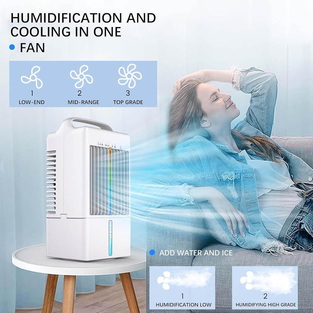 GENERIC Petit Refroidisseur D'air, Ventilateur De Climatisation Portable, Alimenté Par USB, Pulvérisation à Vitesse Réglable Pour La Maison, Le Bureau, La Chambre à Coucher, Les Voyages En Plein Air