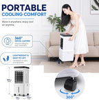  Rafraîchisseur D'air Par Évaporation Pour La Maison, Ventilateur De Refroidissement 15L, 3 Vitesses, 4 Pains De Glace, Réservoir D'eau Amovible