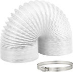  Tube Evacuation Climatiseur Mobile, Tuyau Ventilation En PVC, Ø100 mm, Tuyau D'évacuation D'air Flexible Avec Collier De Serrage Inox, Pour Climatisation Sèche-Linge Extracteur D'Air(3M)