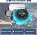  Unité De Climatisation De Toit Pour Camions RVs, 8800BTU Chauffage De Refroidissement, Inverseur Tech Quiet ≤45dB, Télécommande, Carrosser En ABS Durable Pour Camping-cars Vans Machines De Constructio