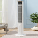  Refroidisseur D'air Colonne Refroidisseur Humidificateur Et Ventilateur Climatiseur Mobile Portable Avec Capacité De 4.5L 3 Vitesses Oscillation Automatique à 80º Roues Multidirectionnelles Blanc