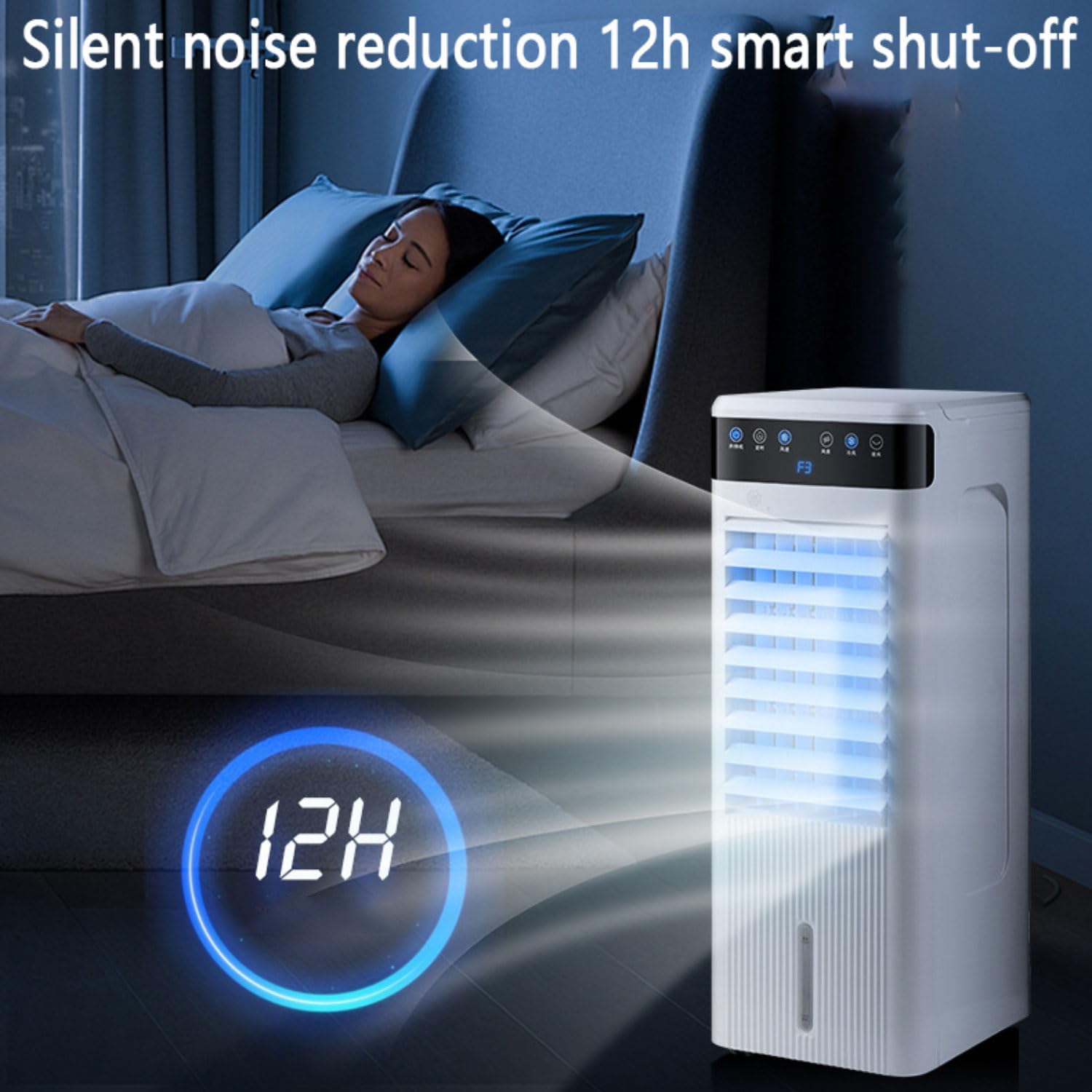 GENERIC Climatisation Portable Avec Réservoir 5L, 3 Vitesses Et Minuteries, Refroidisseur D'évaporation Silencieux Pour La Chambre, Le Bureau, Le Camping - Refroidissement Efficace Sans Tuyau, Télécommande Et