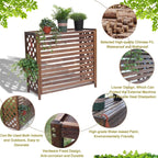  Housse De Protection Pour Climatiseur D'extérieur En Bois Massif, Support De Fleurs Pour Balcon En Bois, étagère De Rangement épaisse
